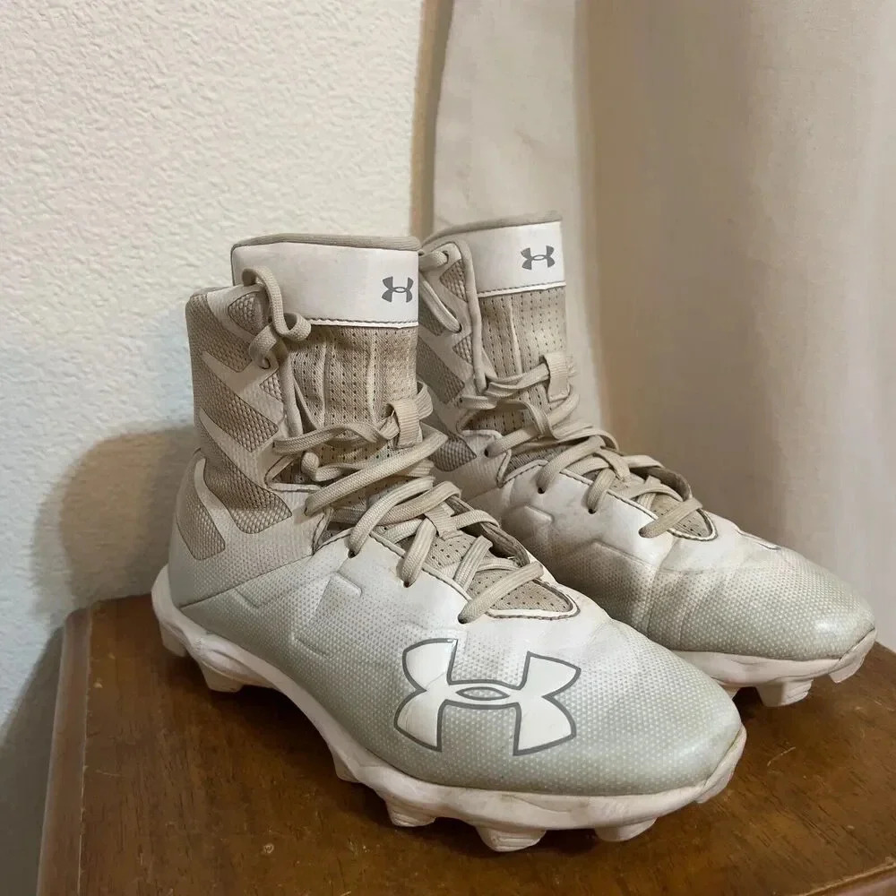 Under Armour Highlight JR White Football Cleats Youth Size 4.5Y 4 UK EUR 36.5